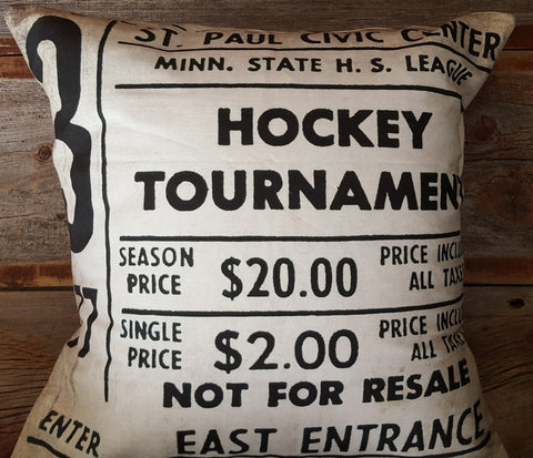 1977 State Tournament Ticket Stub 18x18 Pillow