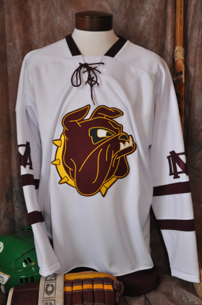 Minnesota Duluth Bulldogs Men's Away Hockey Jersey (Small)